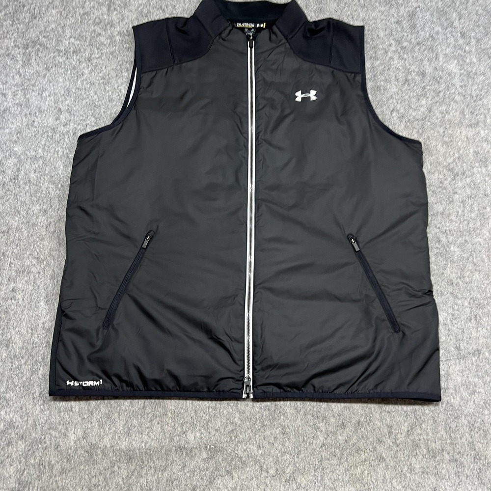 Under Armour Vest Mens 2XL Black ColdGear Storm 1 PrimaLoft Zip Softshell Puffer - Picture 4 of 16